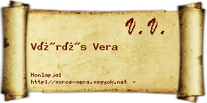 Vörös Vera névjegykártya