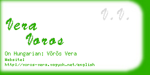 vera voros business card