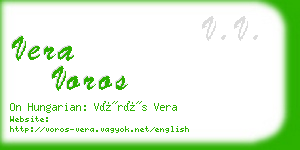 vera voros business card